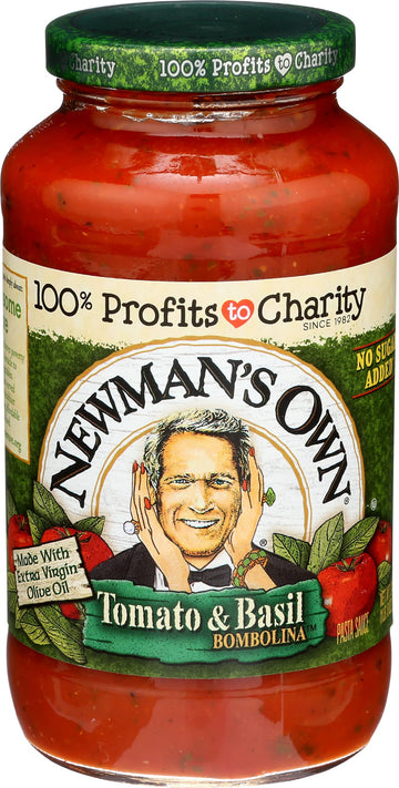 Newmans Own, Tomato & Basil Pasta Sauce, 24 oz, 1.5 Pound (Pack of 1)