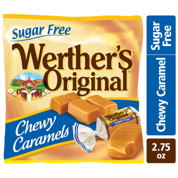 Werther'S Original Chewy Sugar Free Caramel Candy, 2.75 Oz Bags (Pack Of 12)