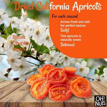 Apricots California | 8 oz - Dried Fruit | Less Sugar Added | Dehydrated Fruit Bites | Packed In New York Zip-Seal Bag For Excep