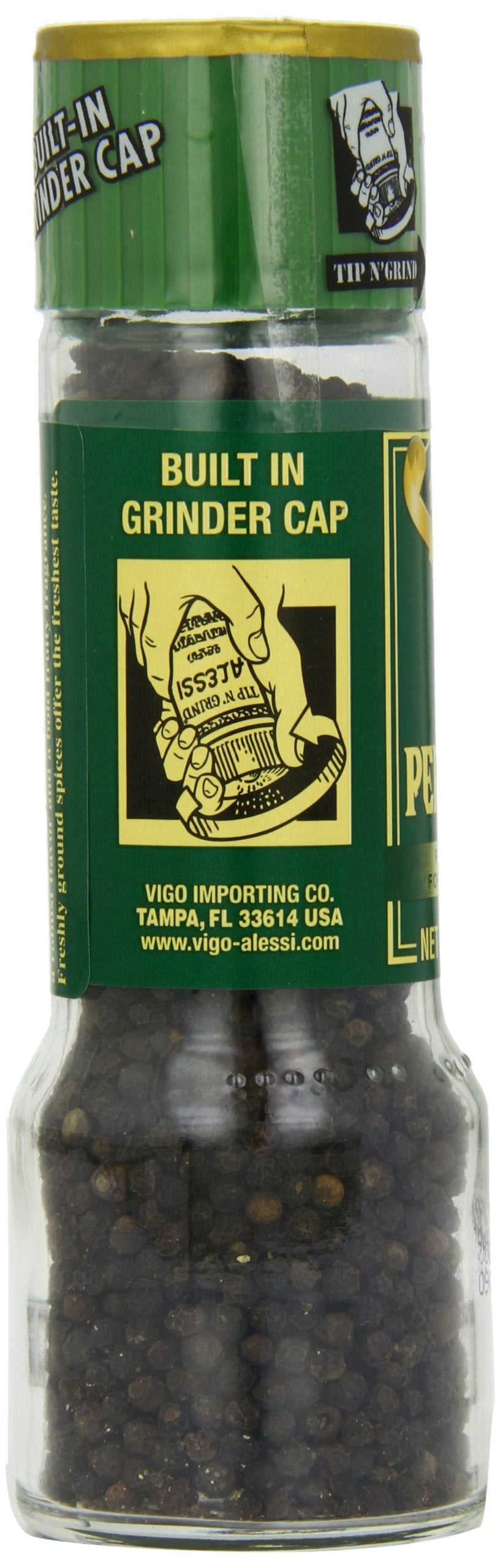 Alessi Black Peppercorn Grinder, 2.64 oz (Pack of 6)