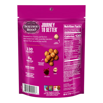 Saffron Road Organic Crunchy Chickpea Snacks-Gluten Free, Non-Gmo, Kosher, Vegan (Korean Bbq, 6 Oz (6 Pack))