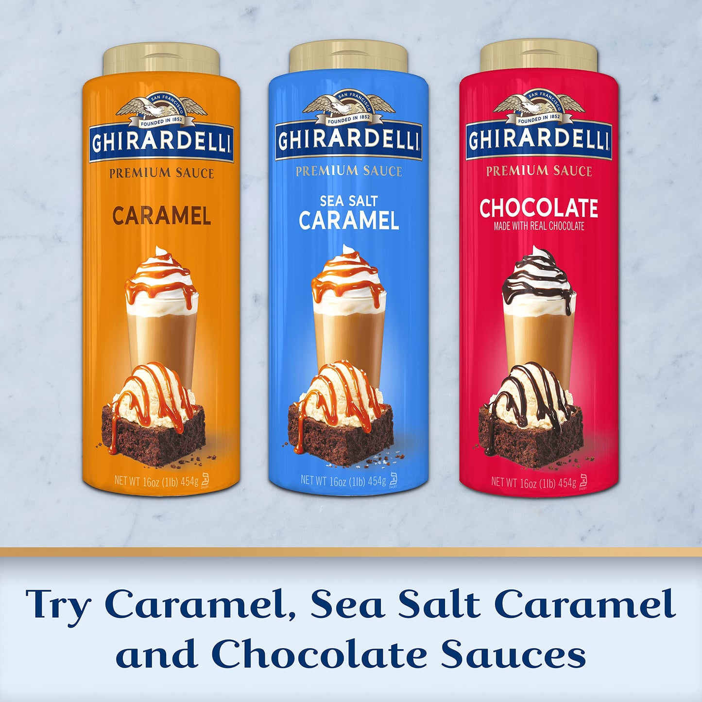 Ghirardelli Chocolate GHIRARDELLI Premium Caramel Sauce, 16 Oz (6 Bottles)