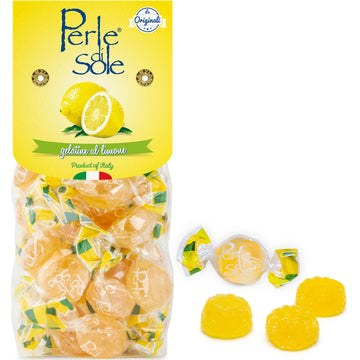 Perle Di Sole Lemon Jelly Candy - Italian Jelly Candy Individually Wrapped - Soft Lemon Candy From Italy Amalfi (7.05Oz. Bag)