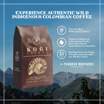 The Younger Brothers Wild Colombian Coffee, Kogi Indigenous 'Wild Organic' Whole Bean Coffee From Sierra Nevada De Santa Marta,