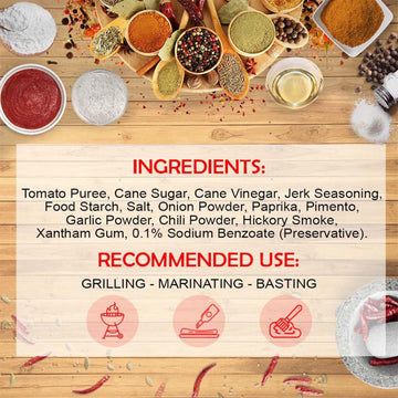 Eaton's Jerk BBQ Sauce - Jamaican Style Marinade, 14 Fl Oz, Perfect for Meats, Chicken & Seafood, Includes Jerk Recipe eBook