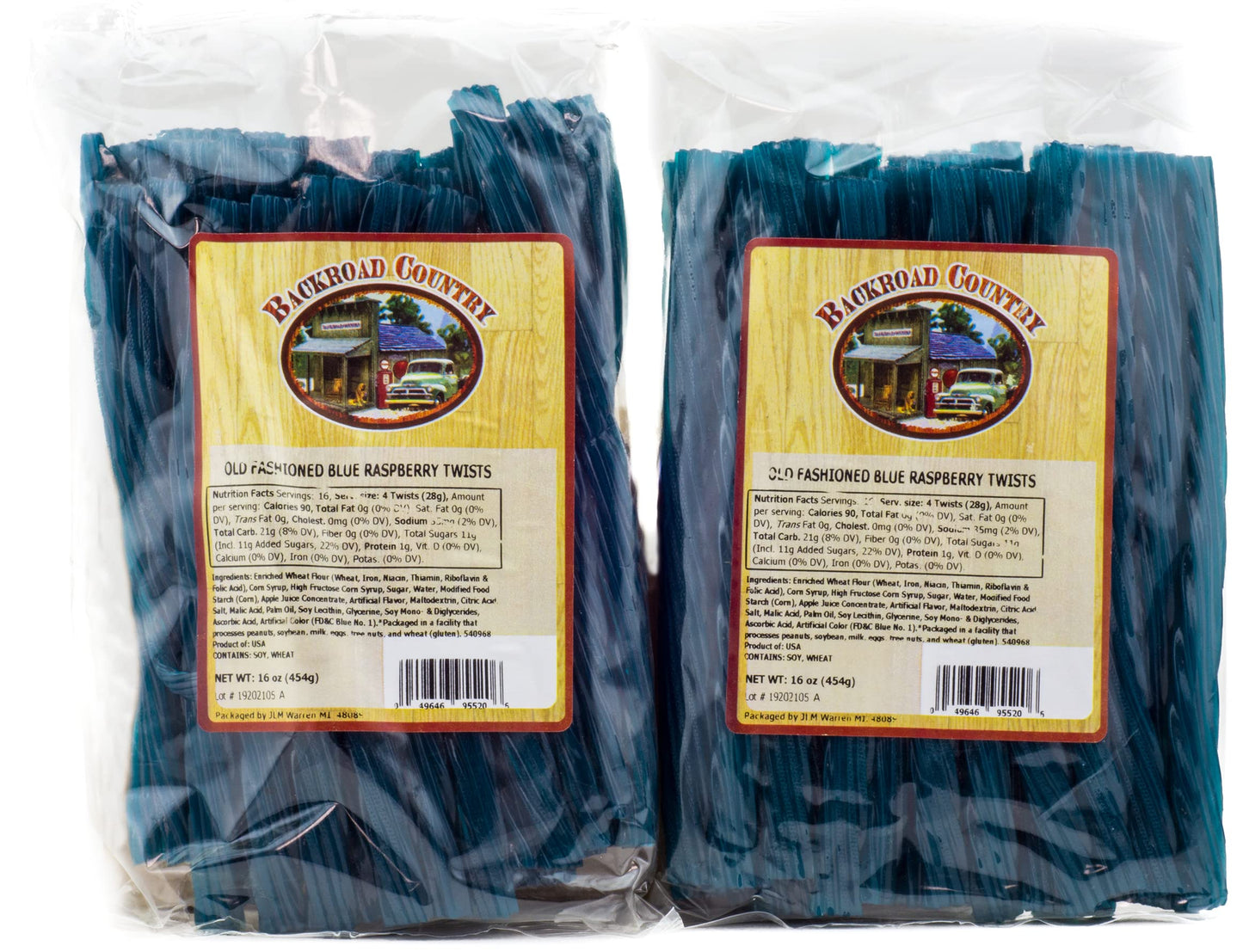 Backroad Country Blue Raspberry Licorice Twists 1 Pound (Pack Of 2)