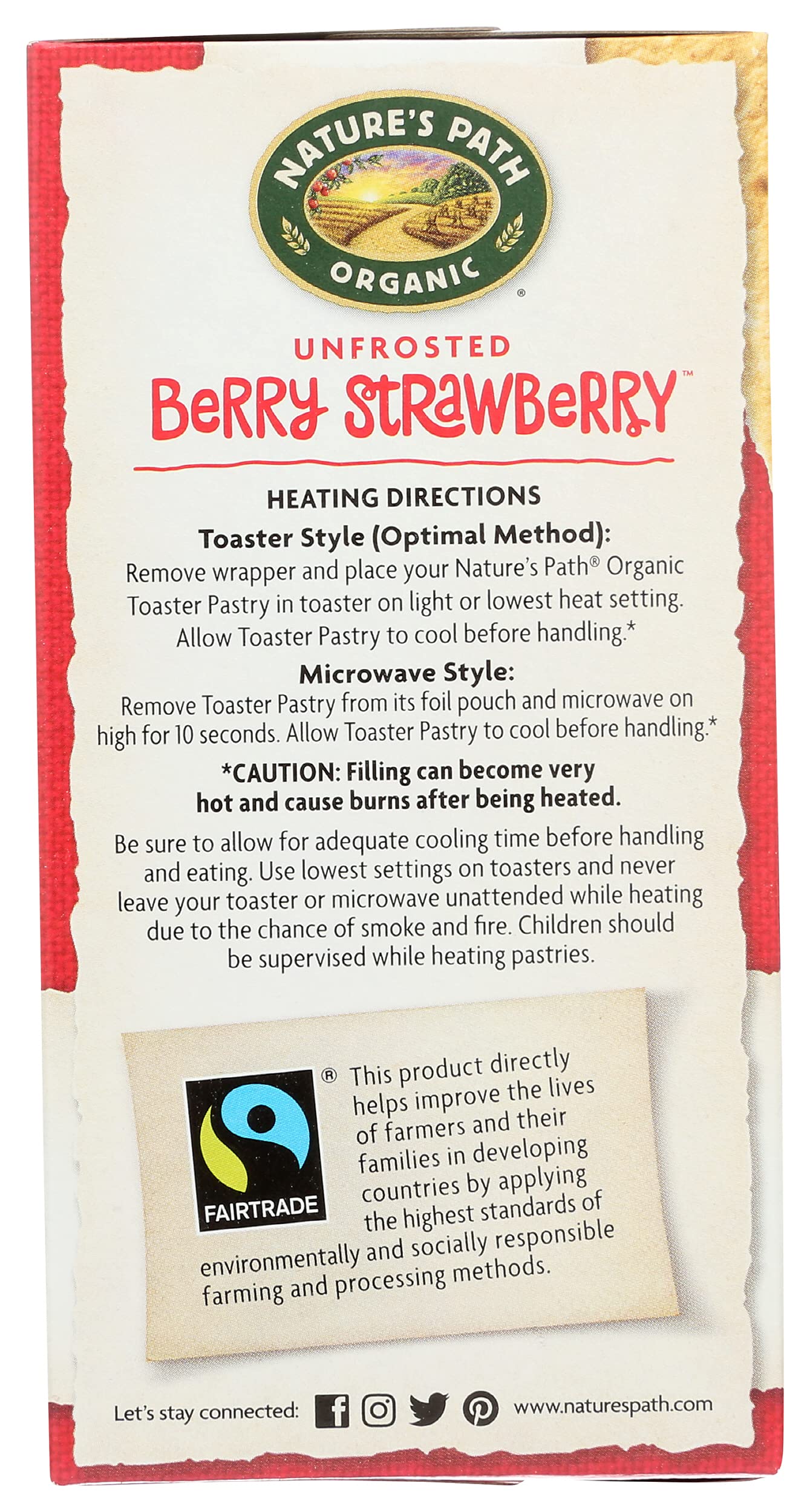 Natures Path Toaster Pastries, Strawberry Un-Frosted, 6 ct