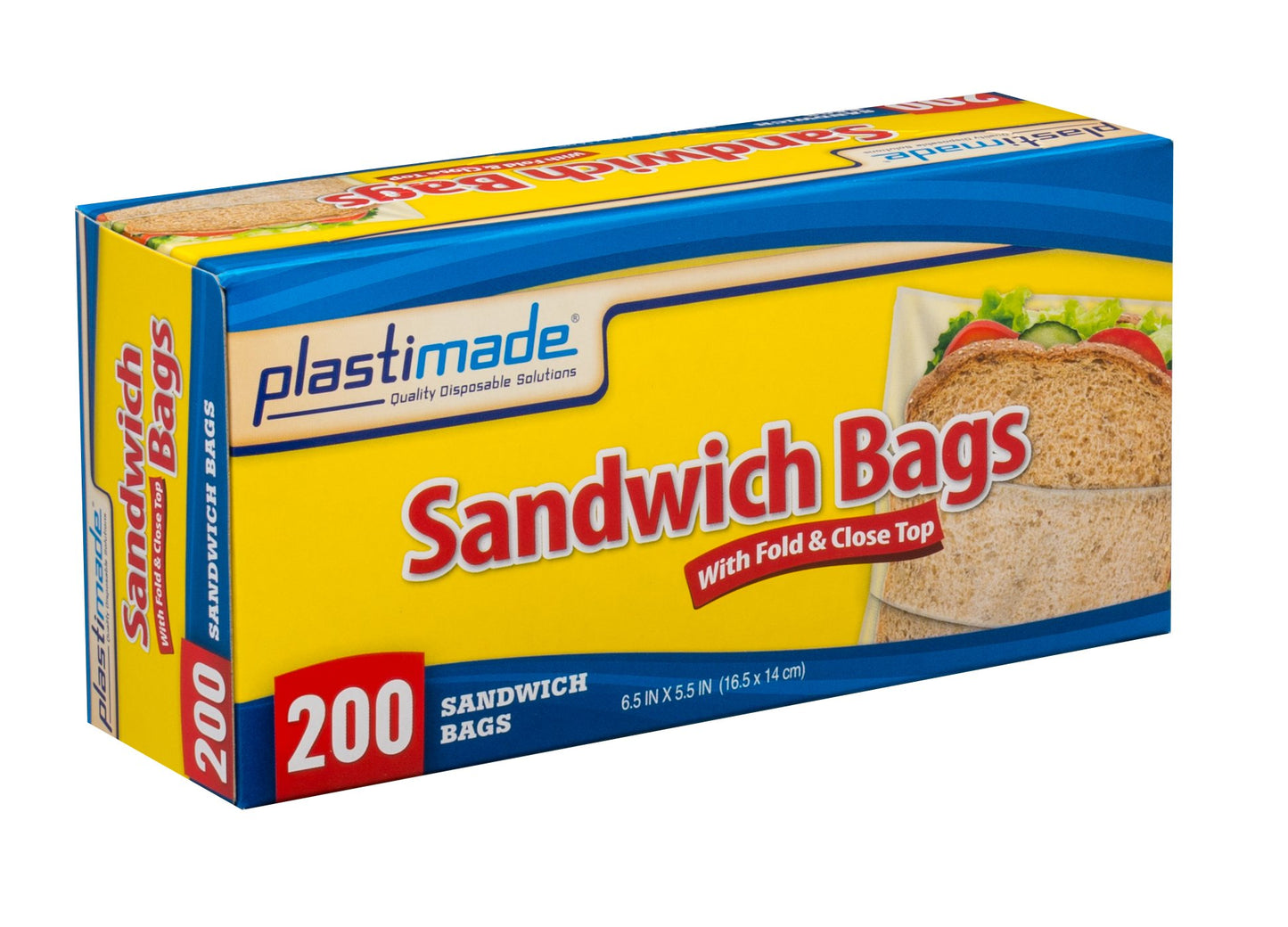 Plastimade Sandwich Bags With Fold & Close Top (6.5 In X 5.5) In 200 Count Pack Of 4