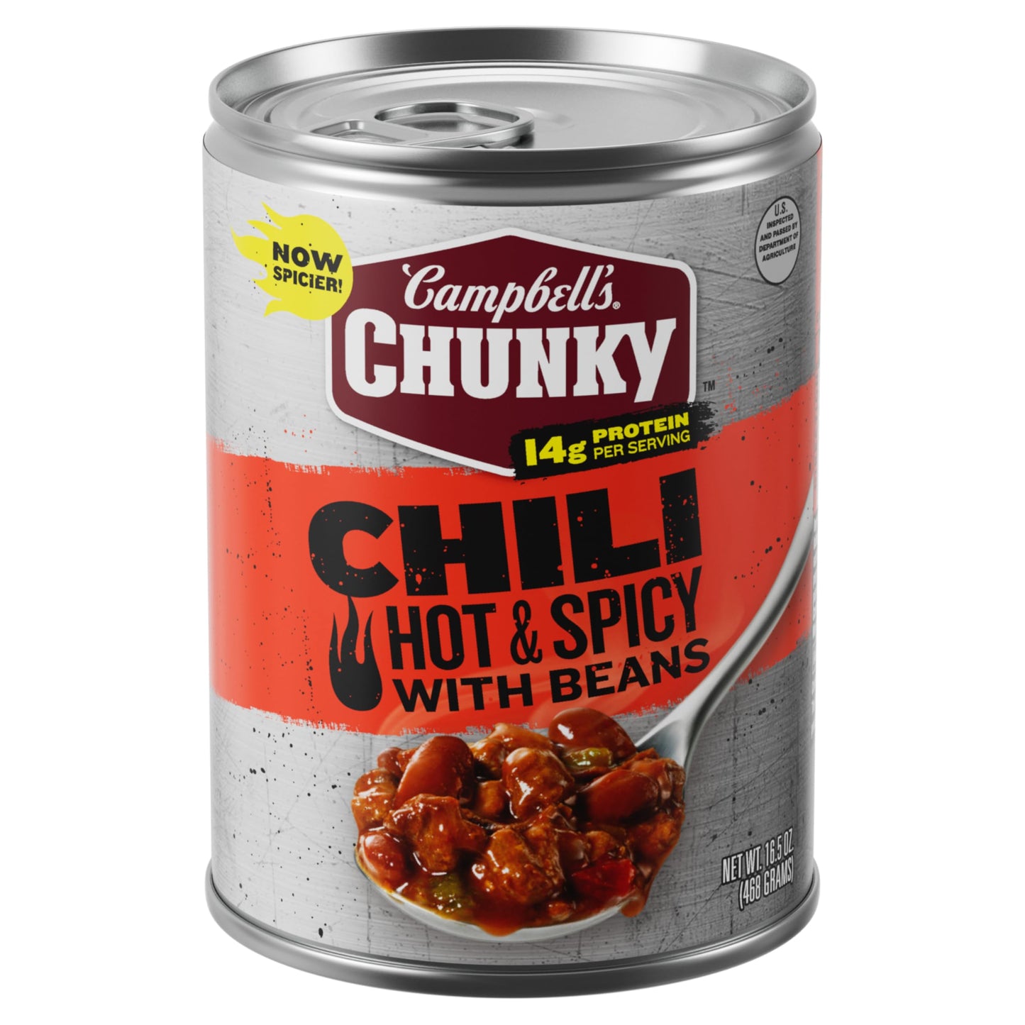 Campbells Chunky Hot & Spicy Chili with Beans, 16.5 oz Can