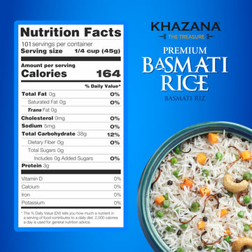 Authentic Premium Basmati Rice by Khazana in 10 lb Bag - Aromatic and Flavorful Indian Grain - Non-GMO, Gluten Free, Kosher, Cho