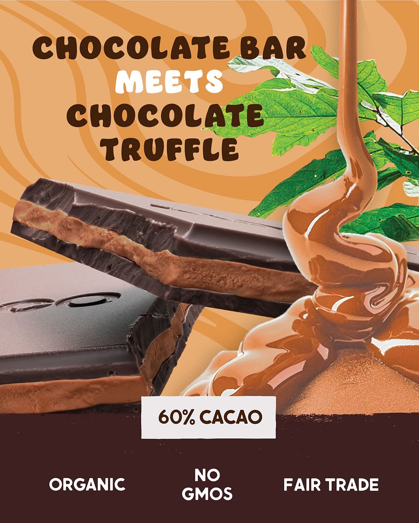 Alter Eco Salted Caramel Truffle Thins, Chocolate Bar with Gooey Ganache Truffle Filling, Organic, Gluten-Free, Non-GMO Snacks,