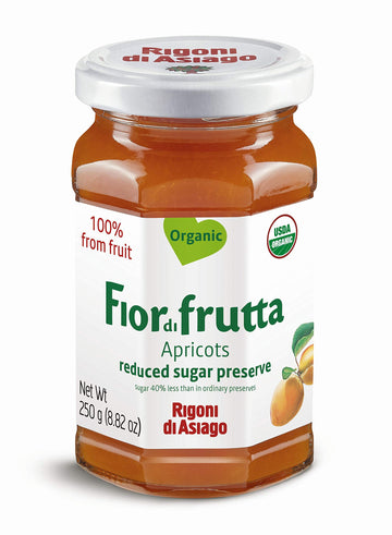 Rigoni di Asiago Organic Fruit Spread, Apricot, 8.82 Ounce (Pack of 6), Bronze and White, Model RDA01001