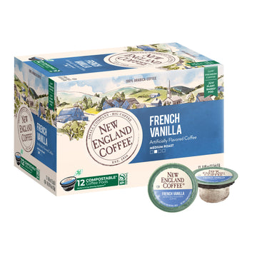 New England Coffee French Vanilla Medium Roast Single Serve Pods, 12Ct Box (Pack Of 6)