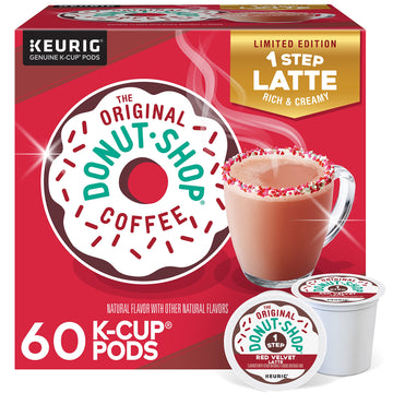 The Original Donut Shop One-Step Red Velvet Latte, Keurig Single Serve K-Cup Pods, 60 Count (6 Packs Of 10)