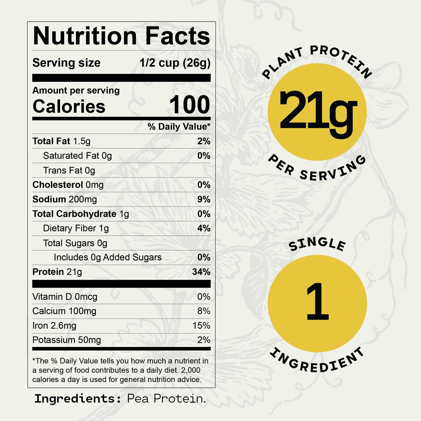 Acremade Textured Pea Protein, Unflavored Meatless Crumbles, Soy Free, Shelf-Stable, Gluten Free, 21G Of Protein, Plant-Based Ve