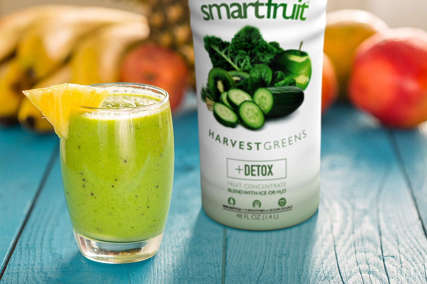 Smartfruit Harvest Greens + Detox - 100% Real Fruit Pur e with Kiwi, Cucumber, Kale, Spinach, Lemongrass, Apple, Banana - Great