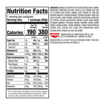 Nissin Top Ramen Noodle Soup, Shrimp Flavor, 3 Ounce (Pack Of 24)