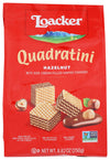 Loacker Quadratini Hazelnut Wafer Cookies - 30% Less Sugar - Premium Crispy Bite Size Wafers With Hazelnut Cream Filling - Resealable Family Pack - Non-Gmo - 100% Italian Hazelnuts - Large Snack Bag 250G/8.82Oz