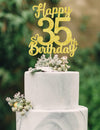 35 Birthday Cake Toppers-Gold Glitter, 35th Cake Topper for Men,35 Cake Topper For Women, 35th birthday decorations,35th Birthda