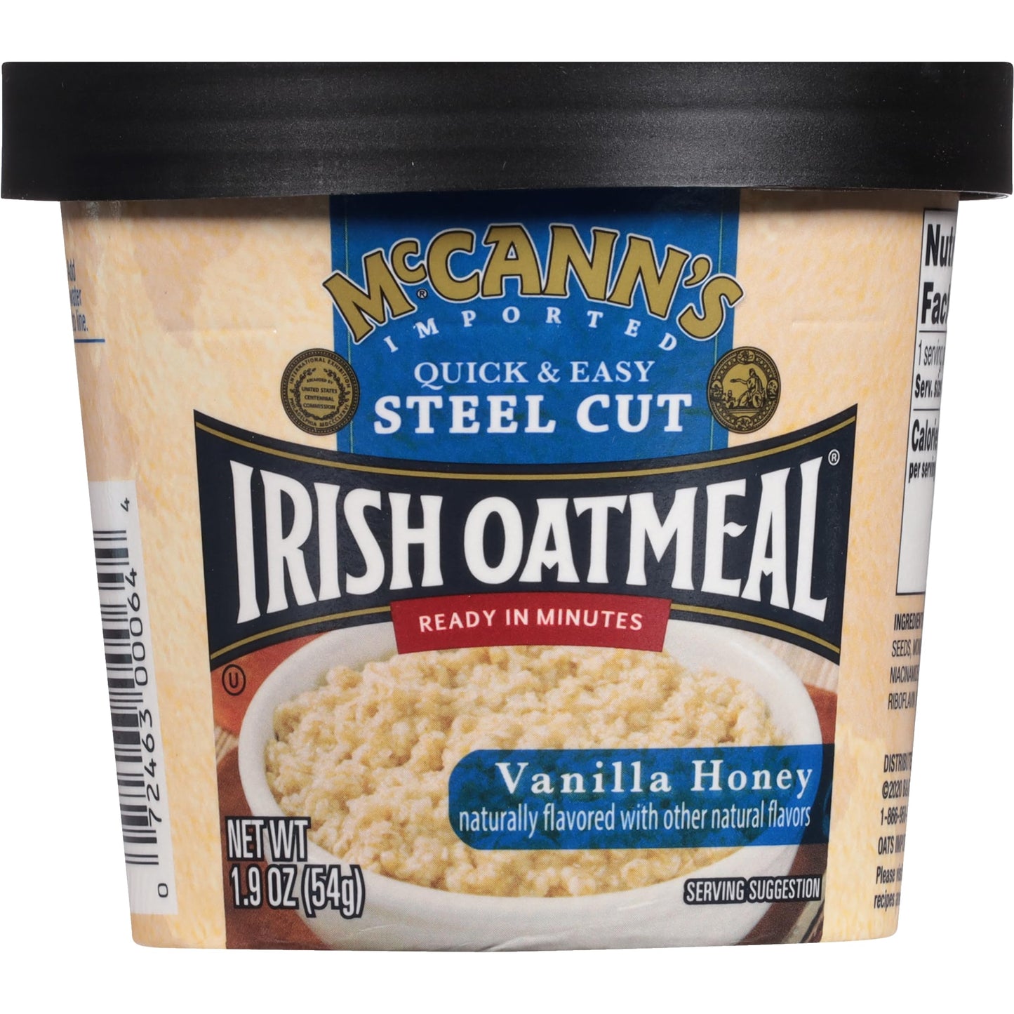 McCann s Irish Oatmeal Instant Oatmeal Cup Vanilla Honey 1.9 Ounce (Pack of 12)