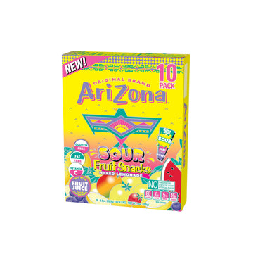 AriZona Lemonade Fruit Snacks, Sour Lemonade - 0.9 oz, 10 count Box