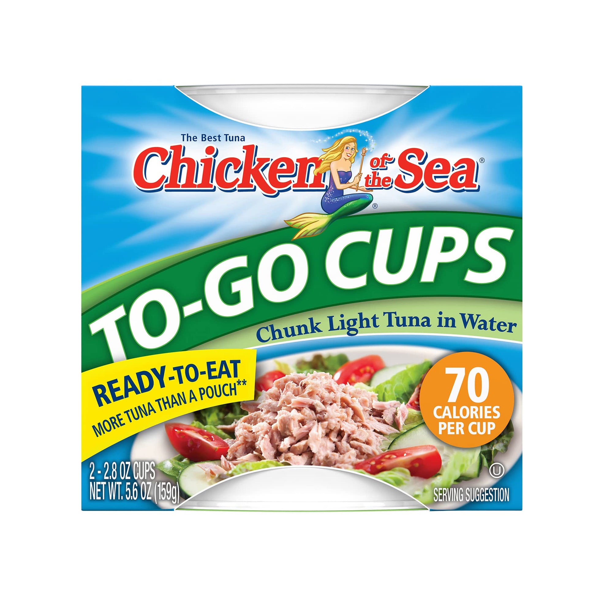 Chicken of the Sea Chunk Light Tuna in Water, Wild Caught Tuna, 2.8-Ounce Cups (Pack of 16)