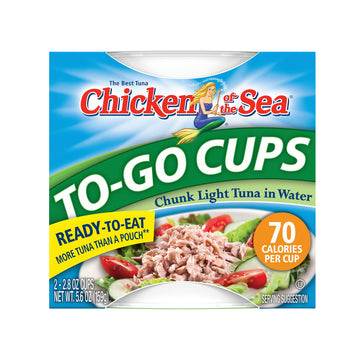 Chicken of the Sea Chunk Light Tuna in Water, Wild Caught Tuna, 2.8-Ounce Cups (Pack of 16)