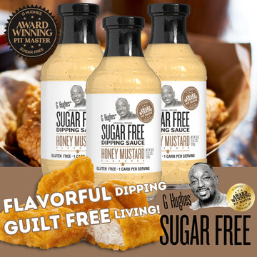 G Hughes Sugar Free Honey Mustard Dipping Sauce - Sugar Free Honey Mustard, Gluten Free Mustard, Low Carb Honey Mustard Dressing, No Sugar Added -18 Oz (3-Pack)