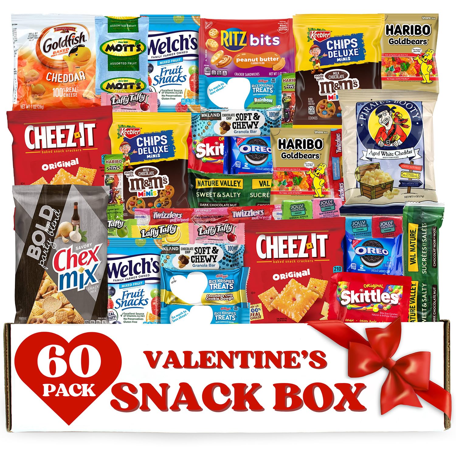 Variety Snack Box For Adults - 60 Count Care Package For Kids, College Students, And Office - Assorted Chips And Treats In A Beautiful Gift Box