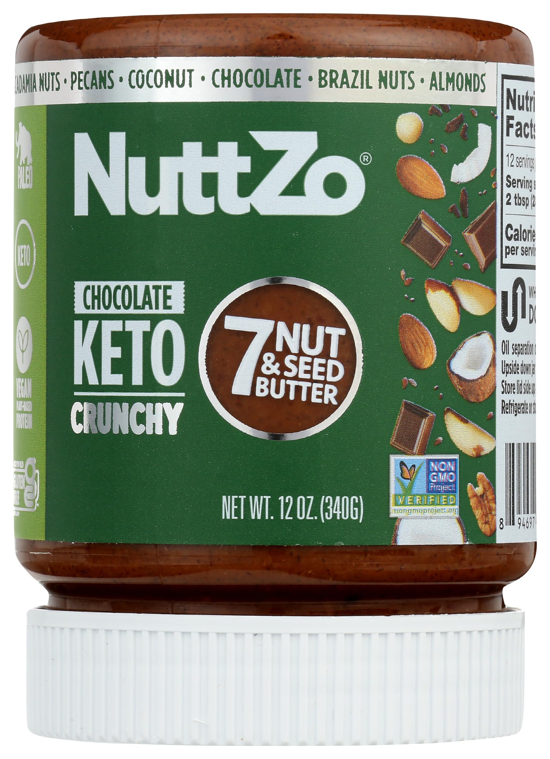 NuttZo Coconut Almond Dark Chocolate Keto Mixed Nut and Seed Butter | 7 Nuts & Seeds Blend, Keto-Friendly, Gluten-Free, Vegan, K