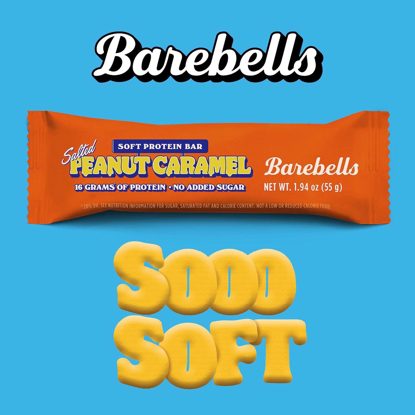 Barebells Soft Protein Bars, Salted Peanut Caramel - 12 Count, 16g Protein, 1g Sugar, On-the-Go Snack, Chocolate Nutrition Bar