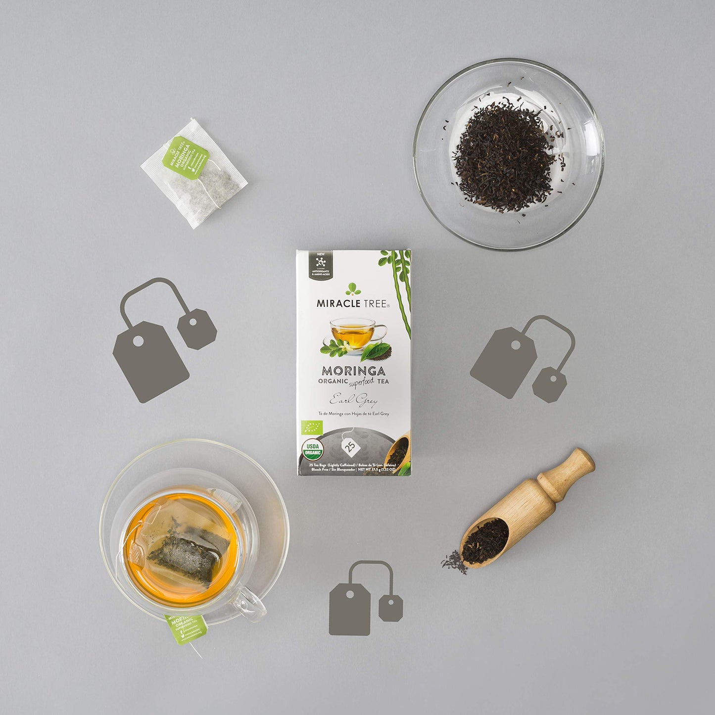 Tree - Organic Moringa Superfood Tea, 25 Individually Sealed Tea Bags, Earl Grey (Keto, Detox, Energy & Immunity Booster, Vegan, Gluten-Free, Organic, Non-Gmo, Caffeine-Free)