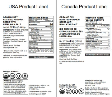 Food To Live - Organic Dry Roasted Pumpkin Seed Kernels With Himalayan Salt, 12 Pounds - Non-Gmo, Oven Roasted Whole Pepitas, No