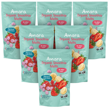 Amara Smoothie Melts - Mixed Red Berries - Baby Snacks Made With Fruits And Vegetables - Healthy Toddler Snacks For Your Kids Lu