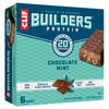 CLIF BUILDERS Protein Bars - Chocolate Mint Flavor - 20g Plant Based Protein - Gluten Free - Non-GMO - Low Glycemic - No Artificial Sweeteners - 2.4 oz. (6 Pack)