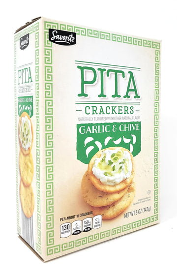 Garlic & Chive Pita Crackers 5oz/142g (Pack of 1)