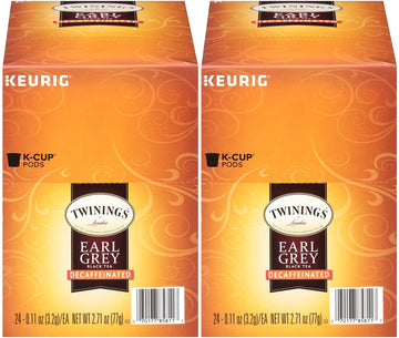 Twinings Of London Naturally Decaffeinated Earl Grey Tea 24-Count K-Cups (Pack Of 2)