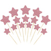 Gyufise 42Pcs Little Star Cupcake Toppers Pink Glitter Twinkle Star Cupcake Picks Wedding Engagement Bridal Shower Baby Shower B