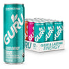 GURU Organic Energy Drinks Variety Pack, Plant-Based Caffeine, Gluten Free, 12 Fl Oz, 140mg Caffeine, Pack of 12