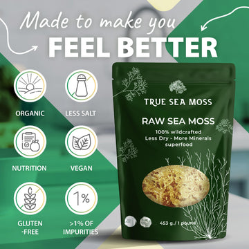 Sea Moss Raw By Trueseamoss (3 Pounds) - Wild Crafted Seamoss Raw - 100% Irish Sea Moss - Dried Sea Moss Advanced Drink - Clean