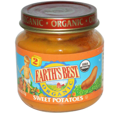 Earth'S Best Organic Baby Food Jars, Stage 1 Vegetable Puree For Babies 4 Months And Older, Organic Sweet Potatoes, 4 Oz Reseala