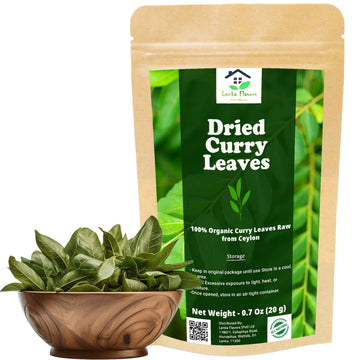 Dried Curry Leaves 0.7 Oz (20 g) Whole Herbs Leaf for Asian Spices Food Natural Air Dried Kari Patta Aromatic Flavors - Lanka Fl