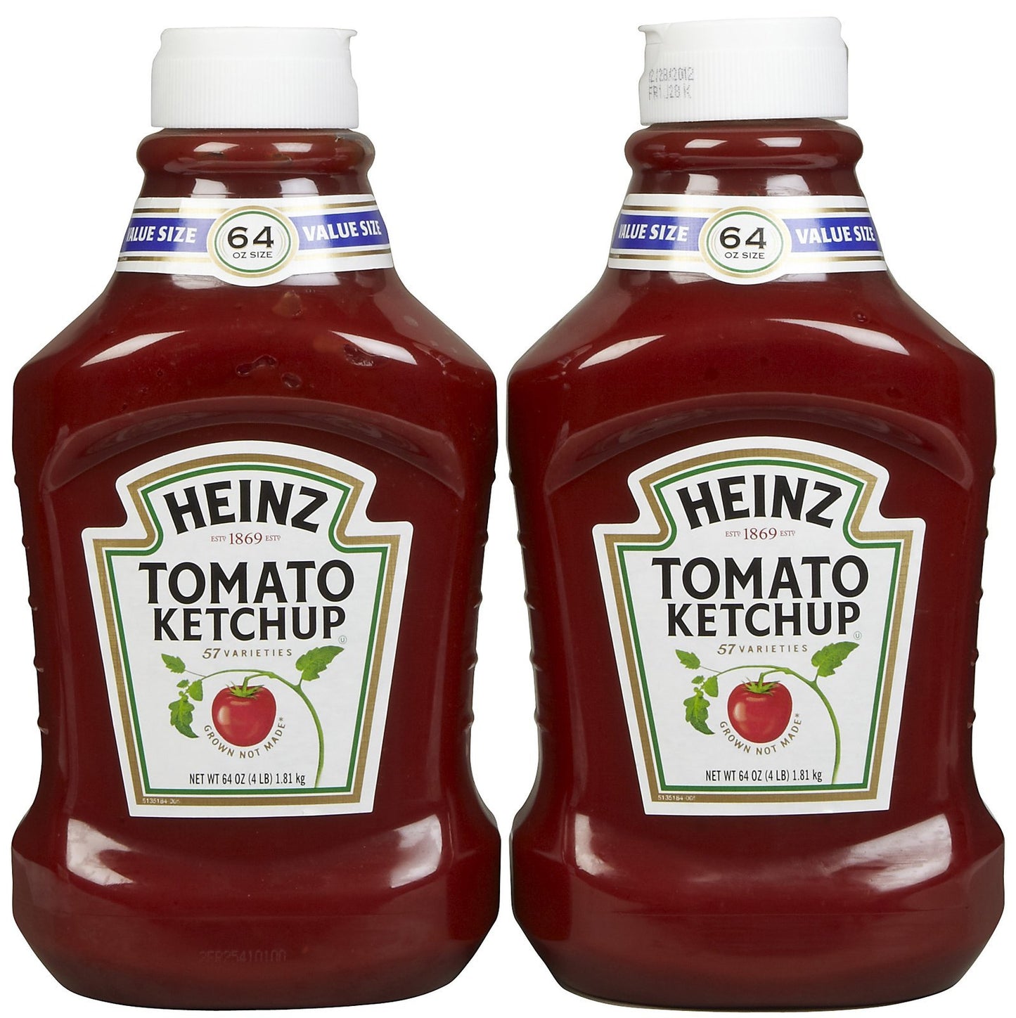 Heinz, Tomato Ketchup, 64oz Squeeze Bottle (Pack of 2)