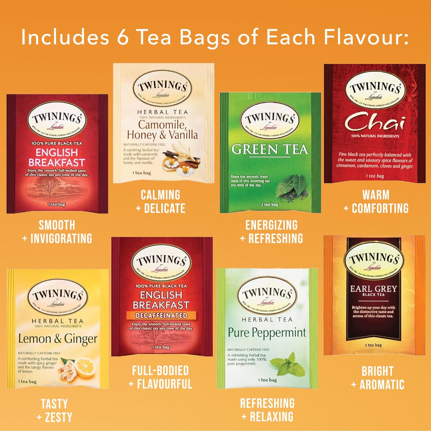 Twinings Tea Classics Collection Gift Box Sampler, 48 Tea Bags (Pack Of 1), Enjoy Hot Or Iced | Includes Black, Herbal, Green, & Chai Teas