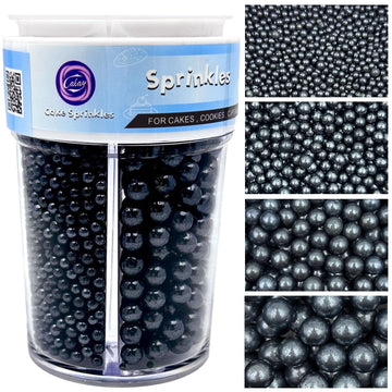 Sprinkles for Cake Decorating, Black Pearl Sprinkles Mix for Luxurious Cake Cupcake Cookie Baking Ice Cream Decorations