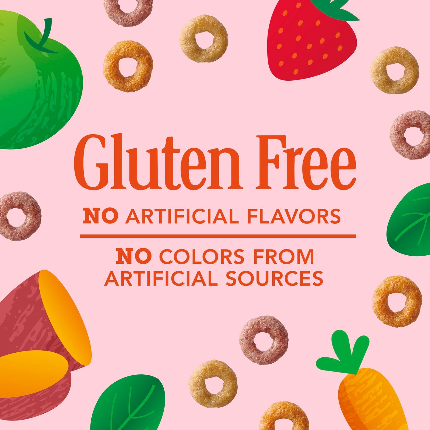 Cheerios Veggie Blends Breakfast Cereal, Apple Strawberry, Made With Fruits And Veggies, Family Size, 18 Oz