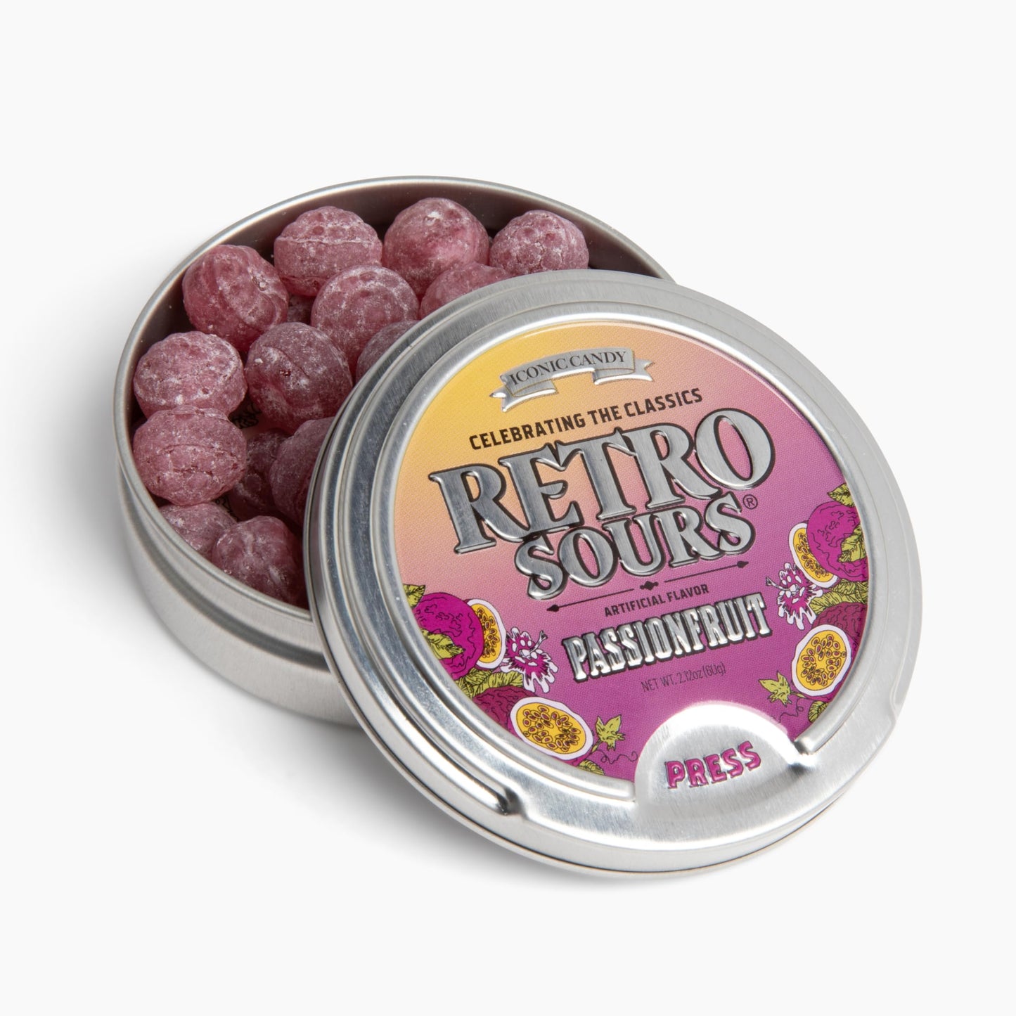 Retro Sours | Hard Tangy Candy | Brought To You By Iconic Candy (8, Passionfruit)