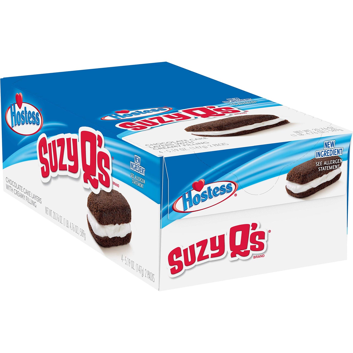 Hostess Suzy Qs Chocolate Cake, 3.03 Ounce, 4 Count