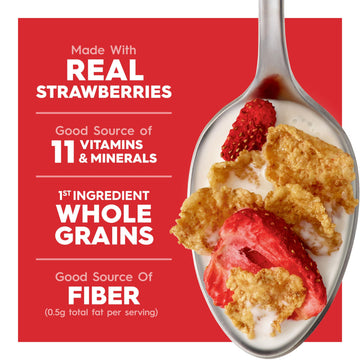 Kelloggs Special K Breakfast Cereal, Family Breakfast, Made with Real Strawberries, Family Size, Red Berries, 16.9oz Box (1 Box)