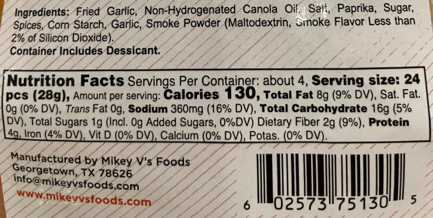 Mikey Vs BBQ Gator Toes Deep Fried Garlic Snacks 3.9oz Pack of 1